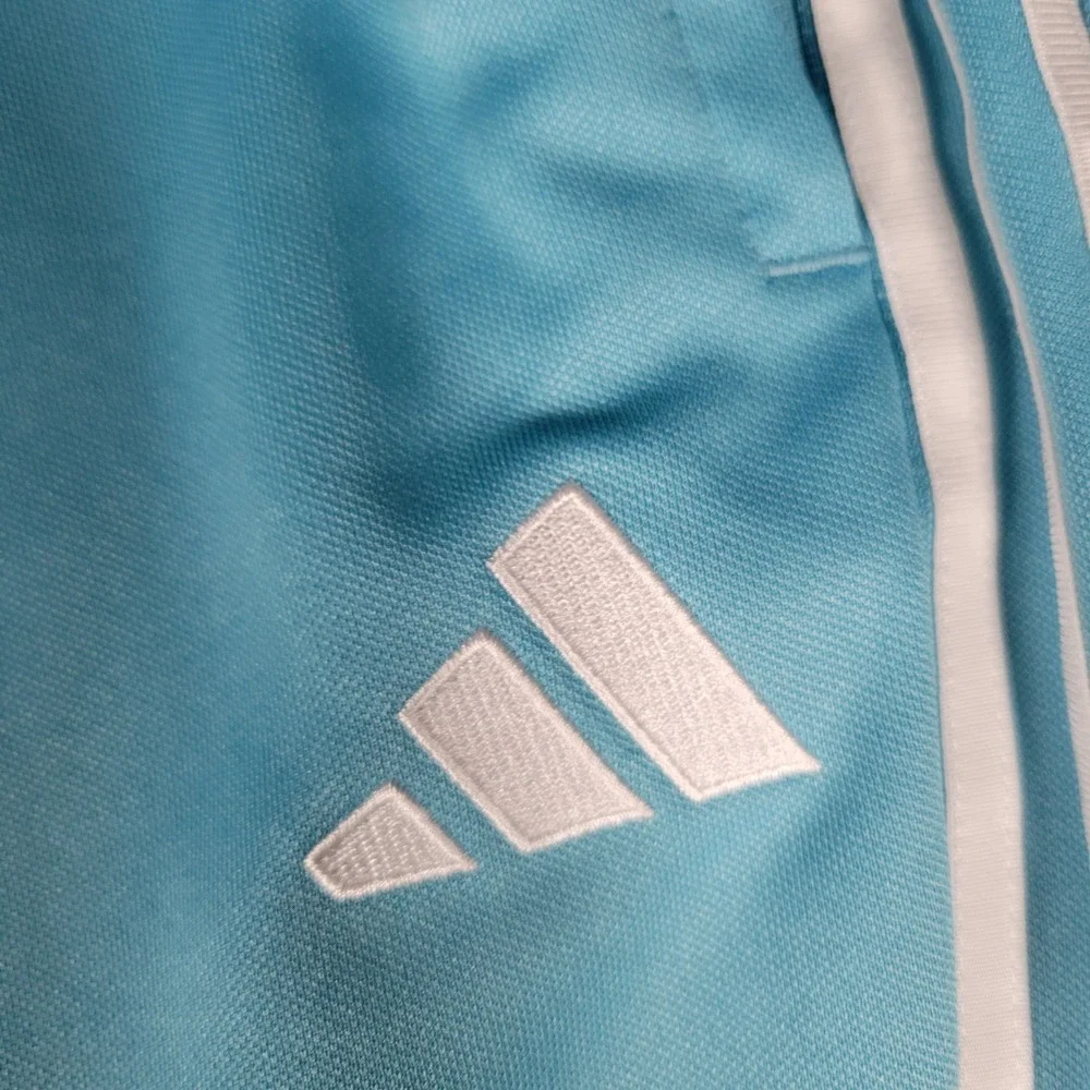Adidas Tiro Track Pants Mens XL Light Blue White Stripes Zipper Cuffs Athletic